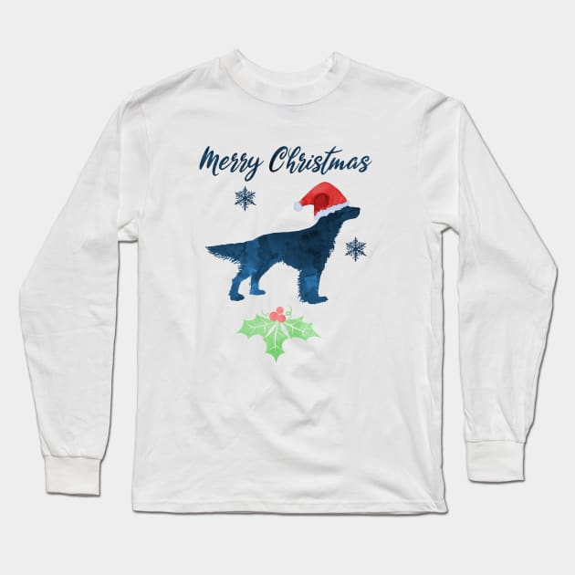 English Setter Dog Artwork For Christmas Long Sleeve T-Shirt by TheJollyMarten